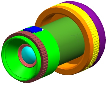 example of LINOS solid model of lens & accessories